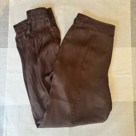 Young Fabulous & Broke NWT Jenson Satin Brown Joggers - Picture 4 of 10